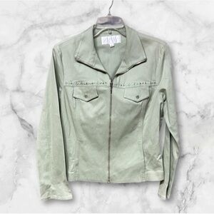 Vintage platinum by Dorothy Schoelen Mint light Green beaded Jacket size 12